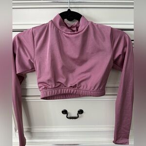 NATALIE DANCEWEAR Ladies Womens Size Extra Small Pink Long Sleeve Crop T…